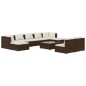 vidaXL 10-tlg. Garten-Lounge-Set mit Kissen Braun Poly Rattan vidaXL 10-tlg. Garten-Lounge-Set mit Kissen Braun Poly Rattan