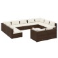 vidaXL 11-tlg. Garten-Lounge-Set mit Kissen Braun Poly Rattan vidaXL 11-tlg. Garten-Lounge-Set mit Kissen Braun Poly Rattan