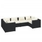 vidaXL 6-tlg. Garten-Lounge-Set mit Kissen Poly Rattan Schwarz vidaXL 6-tlg. Garten-Lounge-Set mit Kissen Poly Rattan Schwarz