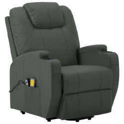 vidaXL Massagesessel mit Aufstehhilfe Anthrazit Kunstleder