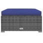 vidaXL 10-tlg. Garten-Lounge-Set mit Kissen Grau Poly Rattan