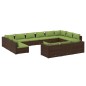 vidaXL 13-tlg. Garten-Lounge-Set mit Kissen Braun Poly Rattan vidaXL 13-tlg. Garten-Lounge-Set mit Kissen Braun Poly Rattan