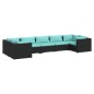 vidaXL 7-tlg. Garten-Lounge-Set mit Kissen Poly Rattan Schwarz vidaXL 7-tlg. Garten-Lounge-Set mit Kissen Poly Rattan Schwarz