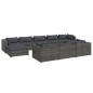 vidaXL 10-tlg. Garten-Lounge-Set mit Kissen Grau Poly Rattan vidaXL 10-tlg. Garten-Lounge-Set mit Kissen Grau Poly Rattan