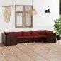 vidaXL 7-tlg. Garten-Lounge-Set mit Kissen Poly Rattan Braun vidaXL 7-tlg. Garten-Lounge-Set mit Kissen Poly Rattan Braun