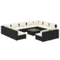 vidaXL 12-tlg. Garten-Lounge-Set mit Kissen Schwarz Poly Rattan vidaXL 12-tlg. Garten-Lounge-Set mit Kissen Schwarz Poly Rattan