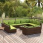 vidaXL 12-tlg. Garten-Lounge-Set mit Kissen Braun Poly Rattan vidaXL 12-tlg. Garten-Lounge-Set mit Kissen Braun Poly Rattan