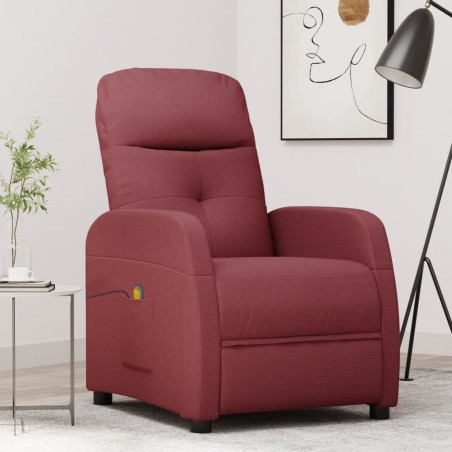 Massagesessel Weinrot Stoff