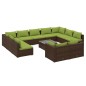 vidaXL 12-tlg. Garten-Lounge-Set mit Kissen Braun Poly Rattan vidaXL 12-tlg. Garten-Lounge-Set mit Kissen Braun Poly Rattan
