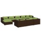 vidaXL 10-tlg. Garten-Lounge-Set mit Kissen Braun Poly Rattan vidaXL 10-tlg. Garten-Lounge-Set mit Kissen Braun Poly Rattan