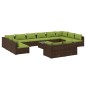 vidaXL 13-tlg. Garten-Lounge-Set mit Kissen Braun Poly Rattan vidaXL 13-tlg. Garten-Lounge-Set mit Kissen Braun Poly Rattan