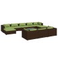 vidaXL 11-tlg. Garten-Lounge-Set mit Kissen Braun Poly Rattan vidaXL 11-tlg. Garten-Lounge-Set mit Kissen Braun Poly Rattan