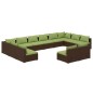 vidaXL 12-tlg. Garten-Lounge-Set mit Kissen Braun Poly Rattan vidaXL 12-tlg. Garten-Lounge-Set mit Kissen Braun Poly Rattan