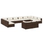 vidaXL 12-tlg. Garten-Lounge-Set mit Kissen Braun Poly Rattan vidaXL 12-tlg. Garten-Lounge-Set mit Kissen Braun Poly Rattan