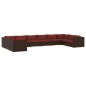vidaXL 10-tlg. Garten-Lounge-Set mit Kissen Poly Rattan Braun vidaXL 10-tlg. Garten-Lounge-Set mit Kissen Poly Rattan Braun