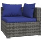 vidaXL 11-tlg. Garten-Lounge-Set mit Kissen Grau Poly Rattan vidaXL 11-tlg. Garten-Lounge-Set mit Kissen Grau Poly Rattan