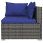 vidaXL 11-tlg. Garten-Lounge-Set mit Kissen Grau Poly Rattan vidaXL 11-tlg. Garten-Lounge-Set mit Kissen Grau Poly Rattan