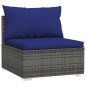 vidaXL 11-tlg. Garten-Lounge-Set mit Kissen Grau Poly Rattan vidaXL 11-tlg. Garten-Lounge-Set mit Kissen Grau Poly Rattan
