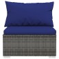 vidaXL 11-tlg. Garten-Lounge-Set mit Kissen Grau Poly Rattan vidaXL 11-tlg. Garten-Lounge-Set mit Kissen Grau Poly Rattan