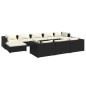 vidaXL 10-tlg. Garten-Lounge-Set mit Kissen Schwarz Poly Rattan vidaXL 10-tlg. Garten-Lounge-Set mit Kissen Schwarz Poly Rattan