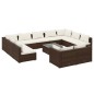 vidaXL 12-tlg. Garten-Lounge-Set mit Kissen Braun Poly Rattan vidaXL 12-tlg. Garten-Lounge-Set mit Kissen Braun Poly Rattan
