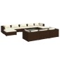 vidaXL 11-tlg. Garten-Lounge-Set mit Kissen Braun Poly Rattan vidaXL 11-tlg. Garten-Lounge-Set mit Kissen Braun Poly Rattan