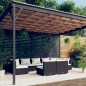 vidaXL 9-tlg. Garten-Lounge-Set mit Kissen Schwarz Poly Rattan vidaXL 9-tlg. Garten-Lounge-Set mit Kissen Schwarz Poly Rattan