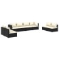 vidaXL 8-tlg. Garten-Lounge-Set mit Kissen Poly Rattan Schwarz vidaXL 8-tlg. Garten-Lounge-Set mit Kissen Poly Rattan Schwarz