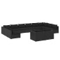 vidaXL 12-tlg. Garten-Lounge-Set mit Kissen Schwarz Poly Rattan vidaXL 12-tlg. Garten-Lounge-Set mit Kissen Schwarz Poly Rattan