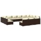 vidaXL 13-tlg. Garten-Lounge-Set mit Kissen Braun Poly Rattan vidaXL 13-tlg. Garten-Lounge-Set mit Kissen Braun Poly Rattan