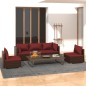 vidaXL 5-tlg. Garten-Lounge-Set mit Kissen Poly Rattan Braun vidaXL 5-tlg. Garten-Lounge-Set mit Kissen Poly Rattan Braun