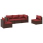 vidaXL 5-tlg. Garten-Lounge-Set mit Kissen Poly Rattan Braun vidaXL 5-tlg. Garten-Lounge-Set mit Kissen Poly Rattan Braun