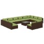 vidaXL 13-tlg. Garten-Lounge-Set mit Kissen Braun Poly Rattan vidaXL 13-tlg. Garten-Lounge-Set mit Kissen Braun Poly Rattan