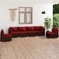 vidaXL 6-tlg. Garten-Lounge-Set mit Kissen Poly Rattan Braun vidaXL 6-tlg. Garten-Lounge-Set mit Kissen Poly Rattan Braun
