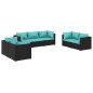 vidaXL 7-tlg. Garten-Lounge-Set mit Kissen Poly Rattan Schwarz vidaXL 7-tlg. Garten-Lounge-Set mit Kissen Poly Rattan Schwarz