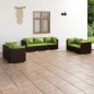 vidaXL 7-tlg. Garten-Lounge-Set mit Kissen Poly Rattan Braun vidaXL 7-tlg. Garten-Lounge-Set mit Kissen Poly Rattan Braun