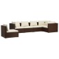 vidaXL 6-tlg. Garten-Lounge-Set mit Kissen Poly Rattan Braun vidaXL 6-tlg. Garten-Lounge-Set mit Kissen Poly Rattan Braun