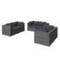 vidaXL 6-tlg. Garten-Lounge-Set mit Kissen Poly Rattan Grau vidaXL 6-tlg. Garten-Lounge-Set mit Kissen Poly Rattan Grau