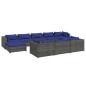 vidaXL 10-tlg. Garten-Lounge-Set mit Kissen Grau Poly Rattan vidaXL 10-tlg. Garten-Lounge-Set mit Kissen Grau Poly Rattan