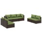 vidaXL 7-tlg. Garten-Lounge-Set mit Kissen Poly Rattan Braun vidaXL 7-tlg. Garten-Lounge-Set mit Kissen Poly Rattan Braun