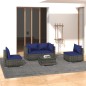 vidaXL 5-tlg. Garten-Lounge-Set mit Kissen Poly Rattan Grau vidaXL 5-tlg. Garten-Lounge-Set mit Kissen Poly Rattan Grau