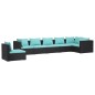 vidaXL 7-tlg. Garten-Lounge-Set mit Kissen Poly Rattan Schwarz vidaXL 7-tlg. Garten-Lounge-Set mit Kissen Poly Rattan Schwarz