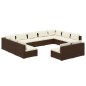 vidaXL 11-tlg. Garten-Lounge-Set mit Kissen Braun Poly Rattan vidaXL 11-tlg. Garten-Lounge-Set mit Kissen Braun Poly Rattan