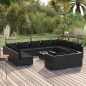 vidaXL 12-tlg. Garten-Lounge-Set mit Kissen Schwarz Poly Rattan vidaXL 12-tlg. Garten-Lounge-Set mit Kissen Schwarz Poly Rattan