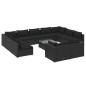 vidaXL 12-tlg. Garten-Lounge-Set mit Kissen Schwarz Poly Rattan vidaXL 12-tlg. Garten-Lounge-Set mit Kissen Schwarz Poly Rattan