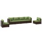 vidaXL 6-tlg. Garten-Lounge-Set mit Kissen Poly Rattan Braun vidaXL 6-tlg. Garten-Lounge-Set mit Kissen Poly Rattan Braun