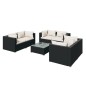 vidaXL 7-tlg. Garten-Lounge-Set mit Kissen Poly Rattan Schwarz vidaXL 7-tlg. Garten-Lounge-Set mit Kissen Poly Rattan Schwarz