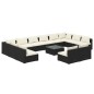 vidaXL 13-tlg. Garten-Lounge-Set mit Kissen Schwarz Poly Rattan vidaXL 13-tlg. Garten-Lounge-Set mit Kissen Schwarz Poly Rattan