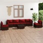 vidaXL 7-tlg. Garten-Lounge-Set mit Kissen Poly Rattan Braun vidaXL 7-tlg. Garten-Lounge-Set mit Kissen Poly Rattan Braun