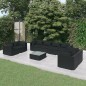 vidaXL 9-tlg. Garten-Lounge-Set mit Kissen Poly Rattan Schwarz vidaXL 9-tlg. Garten-Lounge-Set mit Kissen Poly Rattan Schwarz